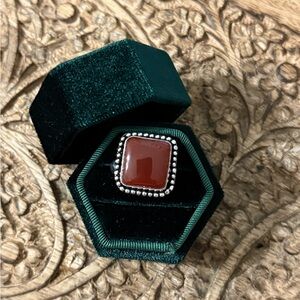 Carnelian stone ring in a size 7